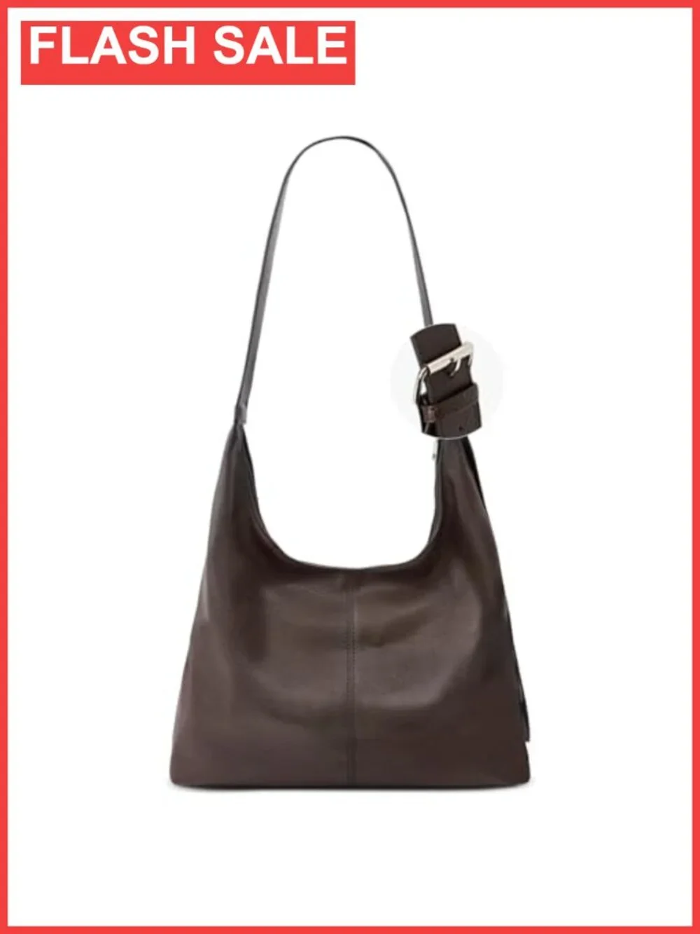 Large Hobo Bag Vegan Leather Slouchy Shoulder Tote with Zipper